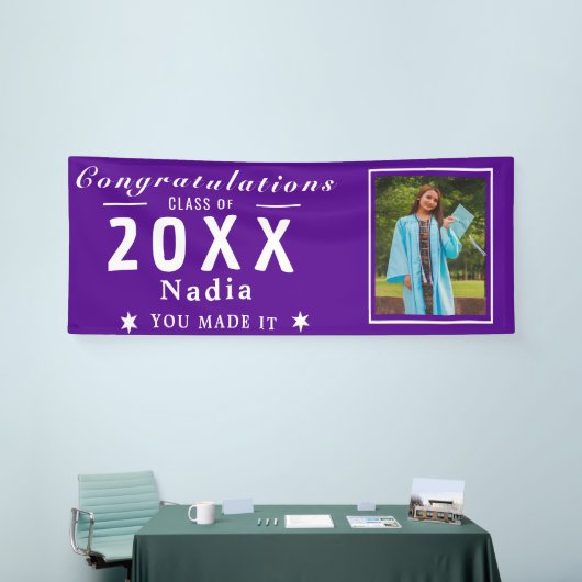 Senior Fotobanner - Gepersonaliseerd Afstudeerjaar Spandoek (Beurs)