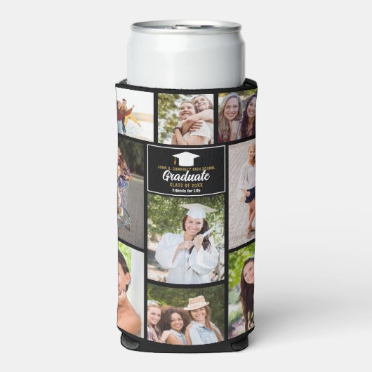 Senior Friends Photo Collage 2023 Graduation Party Seltzer Blikjeskoeler (Seltzer Voorkant)