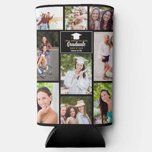 Senior Friends Photo Collage 2023 Graduation Party Seltzer Blikjeskoeler (Voorkant)