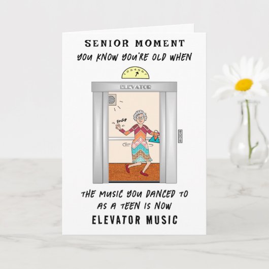 Senior Funny Flashback Add a Name Birthday Card Kaart (Kleine Plant)