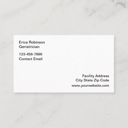 Senior geriatrische zorg Visitekaartjes Afsprakenkaartje (Achterkant)