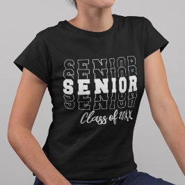 Senior gestapeld vet lettertype Afstuderen elk jaa T-shirt