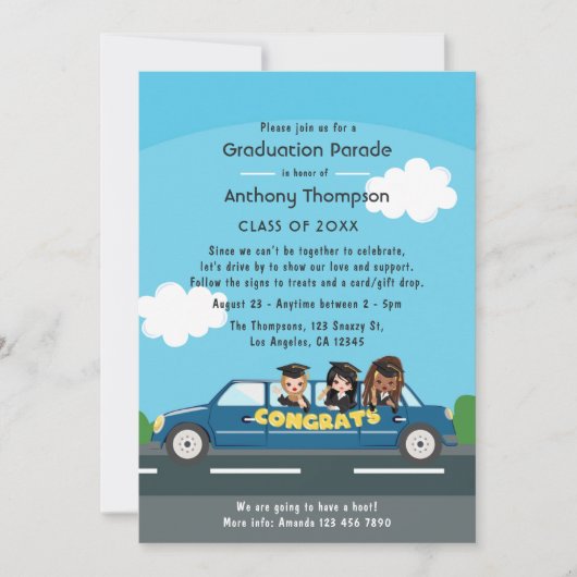 Senior Girl drive by graduation Party Photo Kaart (Voorkant)