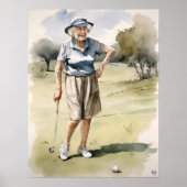 Senior Golfer - Golf Art Print (Voorkant)