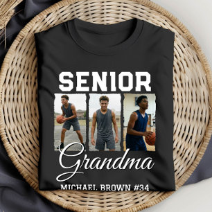 Senior Grootmoeder Basketbal Foto Collage Aangepas T-shirt
