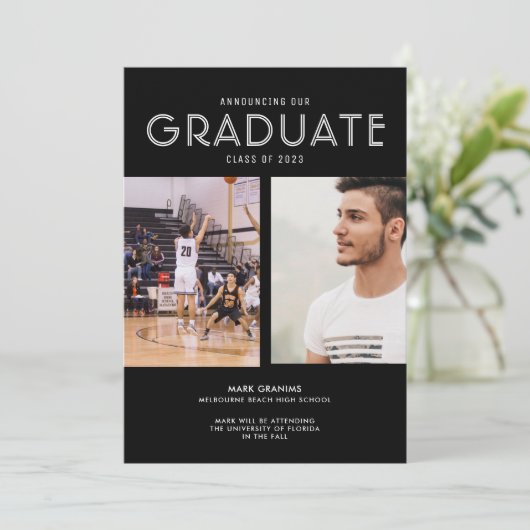 Senior Guy Photo High School Afstuderen (Staand voorkant)