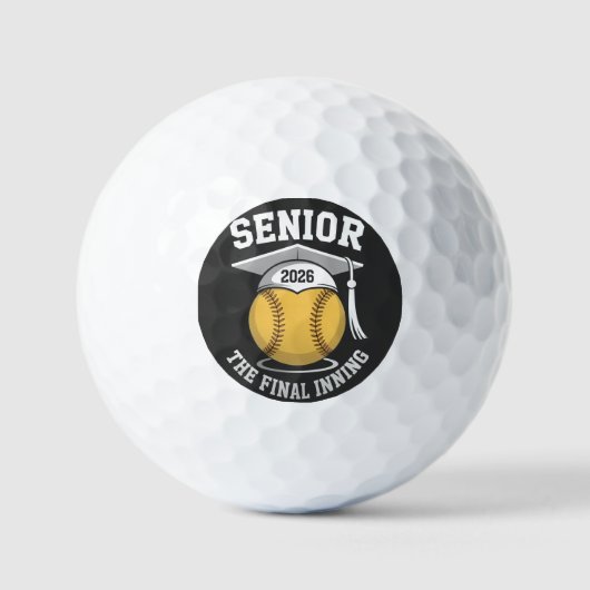 Senior Het Laatste Inning 2026 Softbal Afstuderen Golfballen (Voorkant)