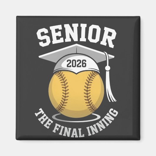 Senior Het Laatste Inning 2026 Softbal Afstuderen Magneet (Voorkant)