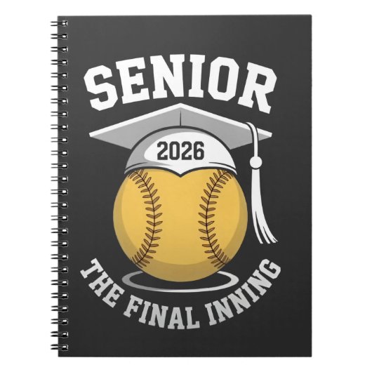 Senior Het Laatste Inning 2026 Softbal Afstuderen Notitieboek (Voorkant)