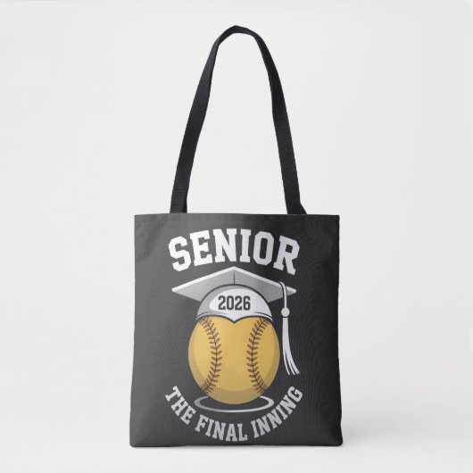 Senior Het Laatste Inning 2026 Softbal Afstuderen Tote Bag (Voorkant)