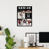Senior Hockey Player Name Number 5 Photo Collage Poster (Thuiskantoor)