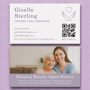 Senior Home Help Zorgverlener QR-codeondersteuning Visitekaartje