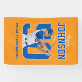 Senior honkbal aangepaste fototruit nummer sport spandoek (Horizontaal)