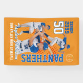 Senior honkbalspeler aangepaste foto sport spandoek (Horizontaal)