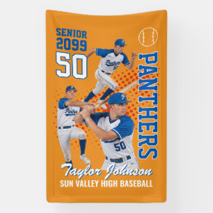 Senior honkbalspeler aangepaste foto sport spandoek