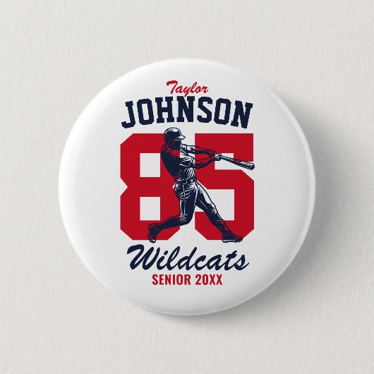 Senior honkbalteam middelbare school sporter ronde button 5,7 cm (Voorkant)