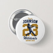 Senior honkbalteam middelbare school sporter ronde button 5,7 cm (Voorkant /achterkant)