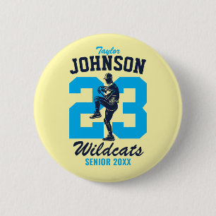Senior honkbalteam middelbare school sporter ronde button 5,7 cm