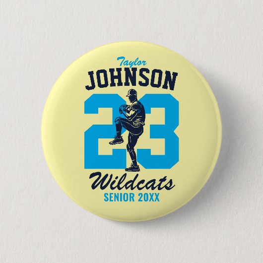 Senior honkbalteam middelbare school sporter ronde button 5,7 cm (Voorkant)