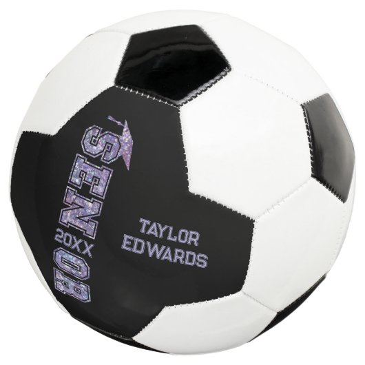 Senior Jaar Afstudeerder Afstuderen Glitter Jaar Voetbal (Drie kwart)