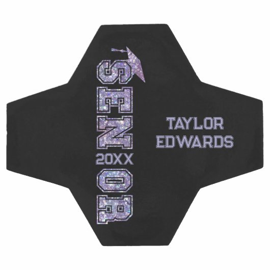 Senior Jaar Afstudeerder Afstuderen Glitter Jaar Voetbal (Enkel)