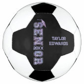 Senior Jaar Afstudeerder Afstuderen Glitter Jaar Voetbal (Voorkant)