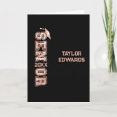 Senior Jaar Afstudeerder Foto Afstuderen Glitter J Kaart (Voorkant)