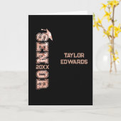 Senior Jaar Afstudeerder Foto Afstuderen Glitter J Kaart (Gele Bloem)