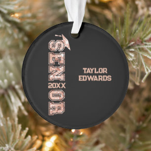 Senior Jaar Afstudeerder Foto Afstuderen Glitter J Ornament