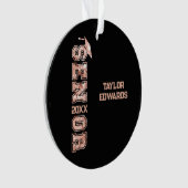 Senior Jaar Afstudeerder Foto Afstuderen Glitter J Ornament (voorkant)