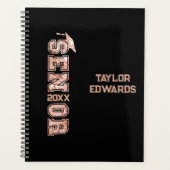 Senior Jaar Afstudeerder Foto Afstuderen Glitter J Planner (Voorkant)