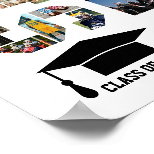 Senior Jaar Afstuderen Dag Woord Fotocollage Poster (Hoek)