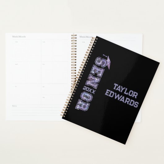 Senior Jaar Glitter Afstudeerder Afstuderen Planner (Display)