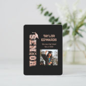 Senior Jaar Glitter Afstuderen Foto Aankondiging (Staand voorkant)