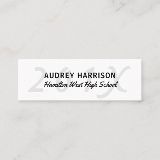 Senior jaar kaart voor afstuderen - Grijze code 2 Contactkaartje (Voorkant)