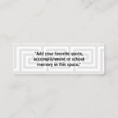 Senior jaar kaart voor afstuderen - Grijze code 2 Contactkaartje (Achterkant)