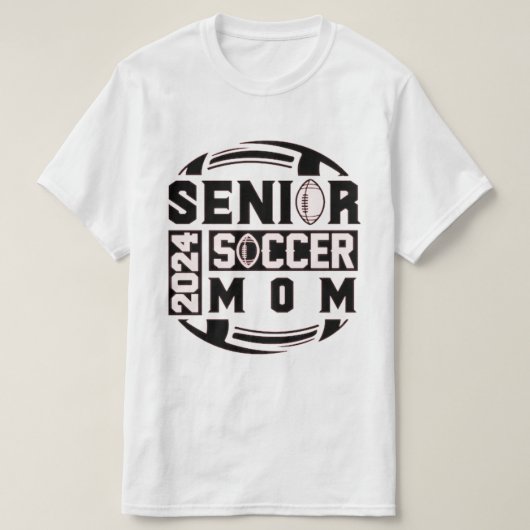 Senior Jaar - Voetbal Moeder - Klasse van 2024 T-shirt (Design voorkant)