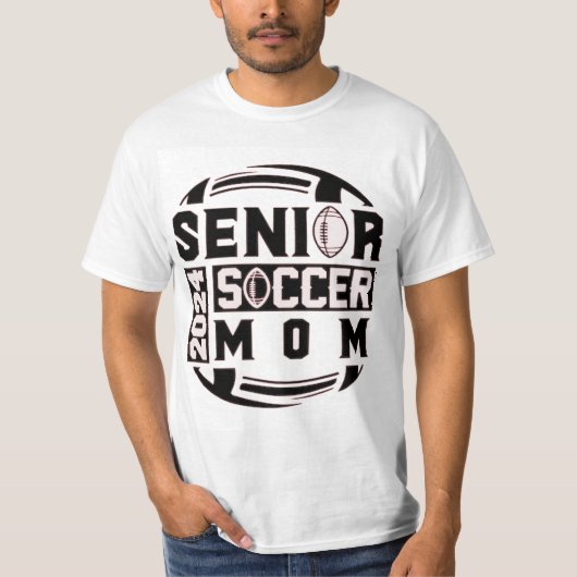 Senior Jaar - Voetbal Moeder - Klasse van 2024 T-shirt (Voorkant)