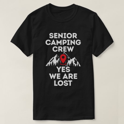 Senior kampeerploeg die verdwaald is, gewoon t-shirt (Design voorkant)