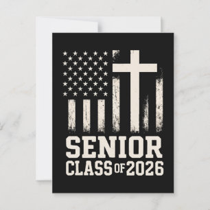 Senior Klas 2026 Kruis Vlag Nederland USA Briefkaart