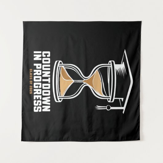 Senior Klas Van 2025 Aftellen tot Afstudeercadeau Wandkleed (Voorkant (horizontaal))