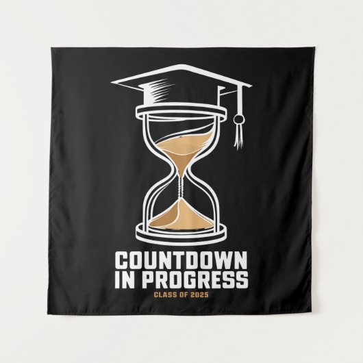 Senior Klas Van 2025 Aftellen tot Afstudeercadeau Wandkleed (Voorkant)