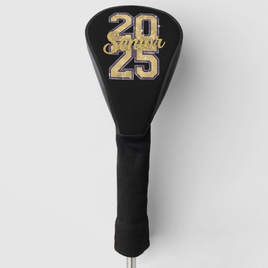 Senior Klas Van 2025 Gouden Afstuderen Afgestudeer Golfheadcover (Voorkant)