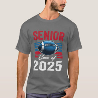 Senior Klas van 2025 Voetbal Afstudeer retro T-shirt