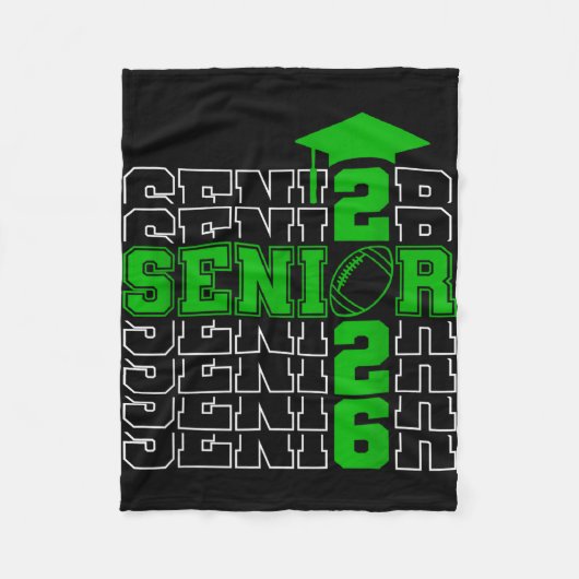 Senior klas van 2026 afstuderen 2026 groen fleece deken (Voorkant)