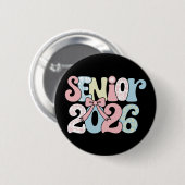 Senior Klas Van 2026 Bloemboog Afstuderen 26 Grad Ronde Button 5,7 Cm (Voorkant /achterkant)