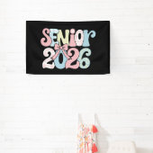 Senior Klas Van 2026 Bloemboog Afstuderen 26 Grad Spandoek (Insitu)