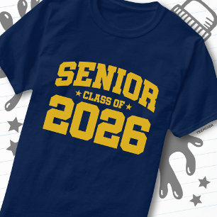 Senior Klas van 2026 Gouden Afstudeerdesign Minima T-shirt