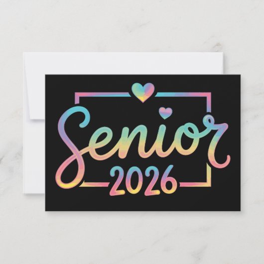 Senior Klas Van 2026 Tie Dye Afstuderen 26 Grad Aankondiging (Voorkant)