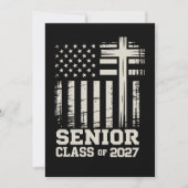 Senior Klas Van 2027 USA Vlag Kruis Christelijke G Aankondiging (Voorkant)